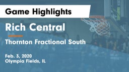 Rich Central  vs Thornton Fractional South  Game Highlights - Feb. 3, 2020