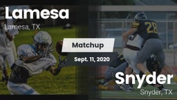 Matchup: Lamesa  vs. Snyder  2020