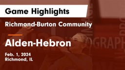 Richmond-Burton Community  vs Alden-Hebron  Game Highlights - Feb. 1, 2024