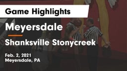 Meyersdale  vs Shanksville Stonycreek  Game Highlights - Feb. 2, 2021