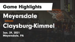 Meyersdale  vs Claysburg-Kimmel  Game Highlights - Jan. 29, 2021