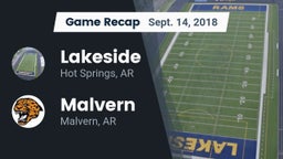 Recap: Lakeside  vs. Malvern  2018