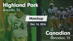 Matchup: Highland Park High vs. Canadian  2016