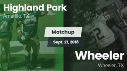 Matchup: Highland Park High vs. Wheeler  2018