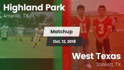 Matchup: Highland Park High vs. West Texas  2018