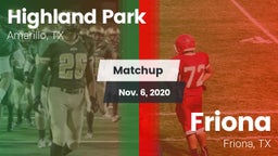 Matchup: Highland Park High vs. Friona  2020