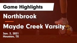 Northbrook  vs Mayde Creek Varsity Game Highlights - Jan. 2, 2021