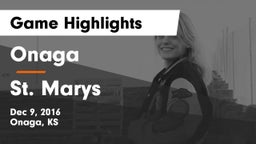 Onaga  vs St. Marys  Game Highlights - Dec 9, 2016