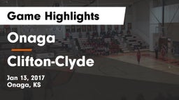 Onaga  vs Clifton-Clyde  Game Highlights - Jan 13, 2017