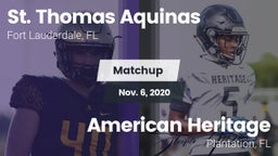 Matchup: St Thomas Aquinas vs. American Heritage  2020