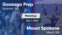 Matchup: Gonzaga Prep High vs. Mount Spokane  2016