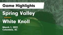 Spring Valley  vs White Knoll  Game Highlights - March 1, 2022