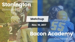Matchup: Stonington High vs. Bacon Academy  2017