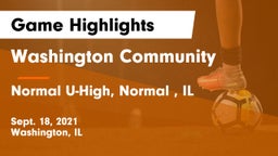 Washington Community  vs Normal U-High, Normal , IL Game Highlights - Sept. 18, 2021
