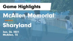 McAllen Memorial  vs Sharyland  Game Highlights - Jan. 26, 2021
