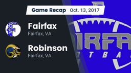 Recap: Fairfax  vs. Robinson  2017