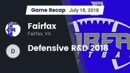 Recap: Fairfax  vs. Defensive R&D 2018 2018