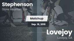 Matchup: Stephenson High vs. Lovejoy  2016