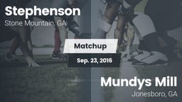 Matchup: Stephenson High vs. Mundys Mill  2016