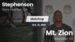 Matchup: Stephenson High vs. Mt. Zion  2016