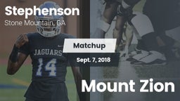 Matchup: Stephenson High vs. Mount Zion 2018