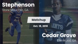 Matchup: Stephenson High vs. Cedar Grove  2018
