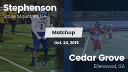 Matchup: Stephenson High vs. Cedar Grove  2019