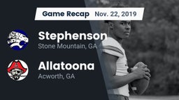 Recap: Stephenson  vs. Allatoona  2019