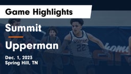 Summit  vs Upperman  Game Highlights - Dec. 1, 2023