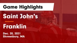Saint John's  vs Franklin  Game Highlights - Dec. 20, 2021