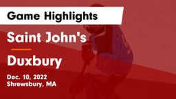 Saint John's  vs Duxbury  Game Highlights - Dec. 10, 2022