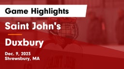 Saint John's  vs Duxbury  Game Highlights - Dec. 9, 2023