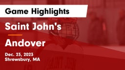 Saint John's  vs Andover  Game Highlights - Dec. 23, 2023