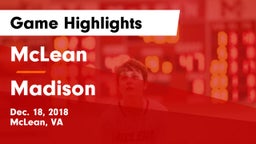 McLean  vs Madison  Game Highlights - Dec. 18, 2018