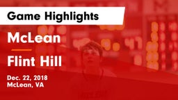 McLean  vs Flint Hill  Game Highlights - Dec. 22, 2018