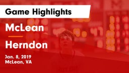 McLean  vs Herndon  Game Highlights - Jan. 8, 2019