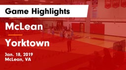 McLean  vs Yorktown  Game Highlights - Jan. 18, 2019