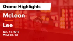 McLean  vs Lee  Game Highlights - Jan. 14, 2019