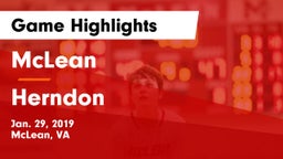 McLean  vs Herndon  Game Highlights - Jan. 29, 2019