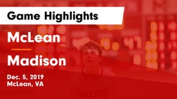 McLean  vs Madison  Game Highlights - Dec. 5, 2019