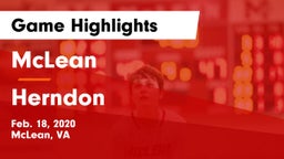 McLean  vs Herndon  Game Highlights - Feb. 18, 2020