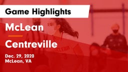 McLean  vs Centreville  Game Highlights - Dec. 29, 2020