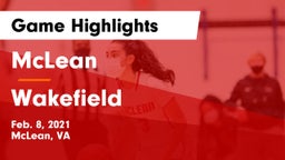 McLean  vs Wakefield  Game Highlights - Feb. 8, 2021