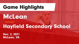 McLean  vs Hayfield Secondary School Game Highlights - Dec. 2, 2021