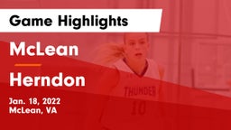 McLean  vs Herndon  Game Highlights - Jan. 18, 2022