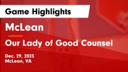 McLean  vs Our Lady of Good Counsel  Game Highlights - Dec. 29, 2023