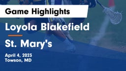 Loyola Blakefield  vs St. Mary's  Game Highlights - April 4, 2023