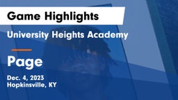University Heights Academy vs Page  Game Highlights - Dec. 4, 2023