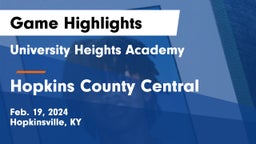 University Heights Academy vs Hopkins County Central  Game Highlights - Feb. 19, 2024