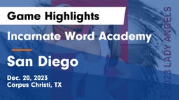 Incarnate Word Academy  vs San Diego  Game Highlights - Dec. 20, 2023